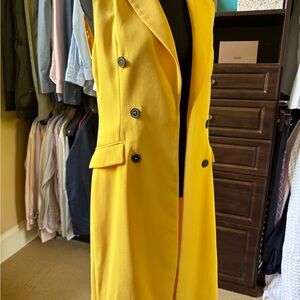 Yellow Double-Breasted Women's Coat